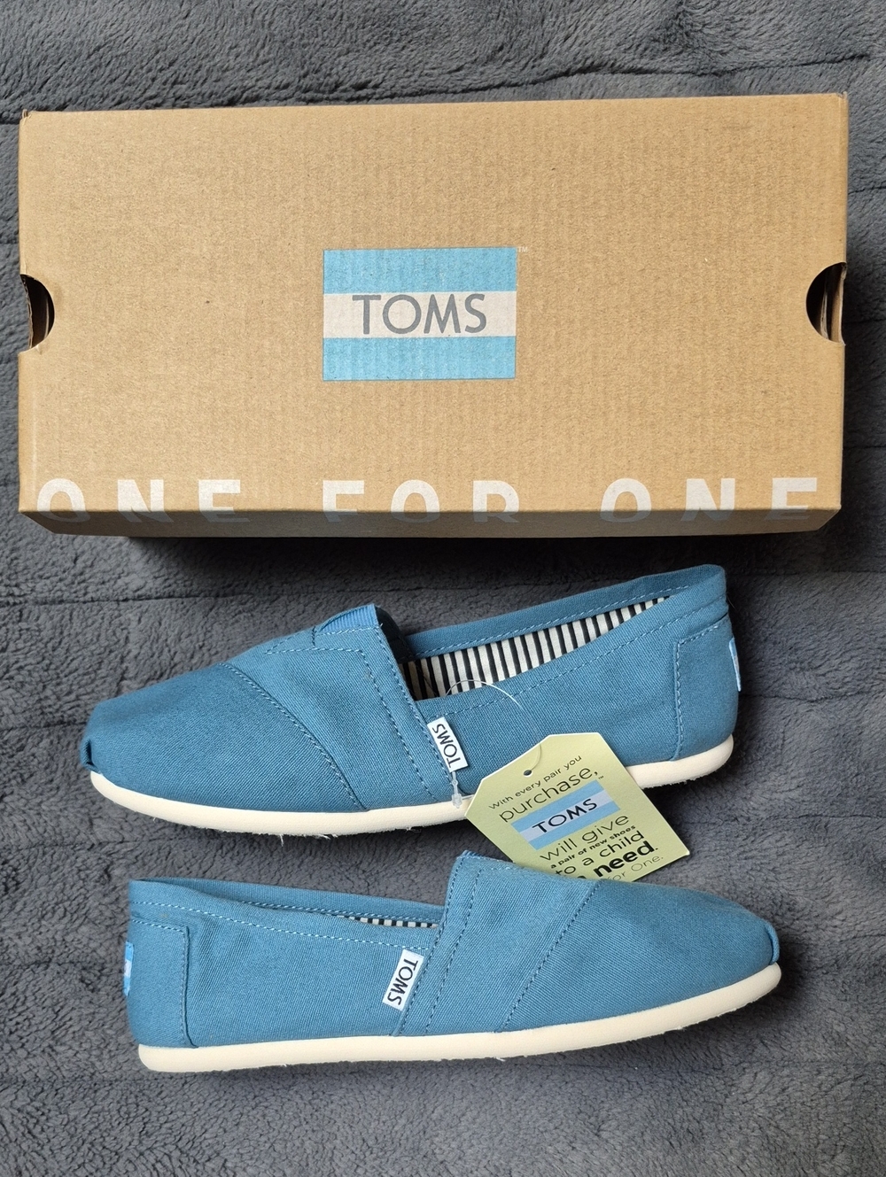 Toms Classic Slip-ons Size 7 In Aegean Blue, New With Tags
